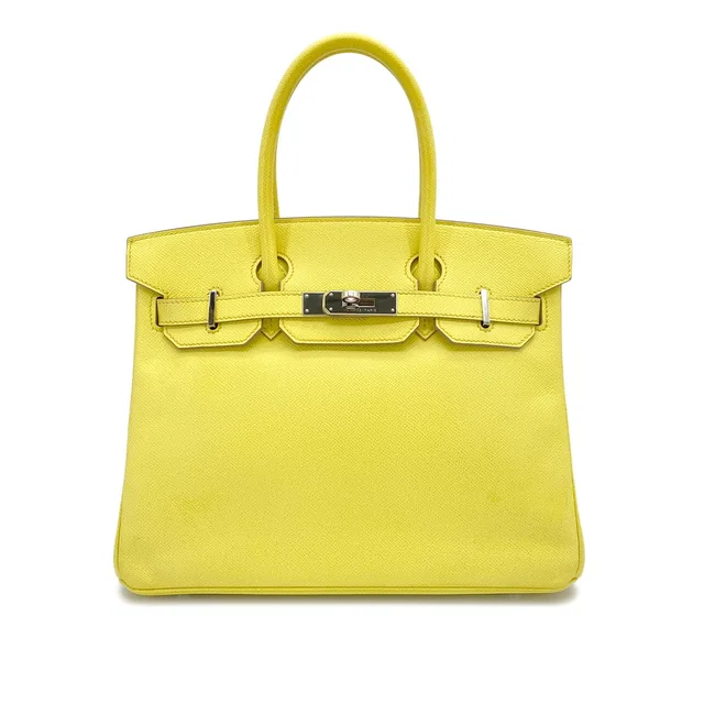 Hermès Birkin 30 Lime Veau Epsom Hand Bag 2013 Square Q Palladium Hardware in Epsom leather from Luxury Promise