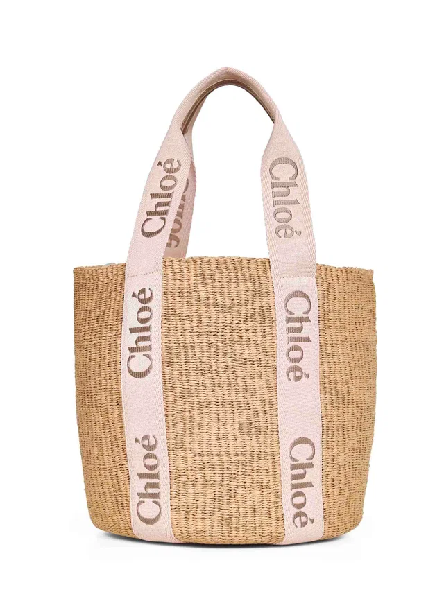 Chloé Woody Shoulder Bag — Beige Paper in Beige Calfskin from HEWI