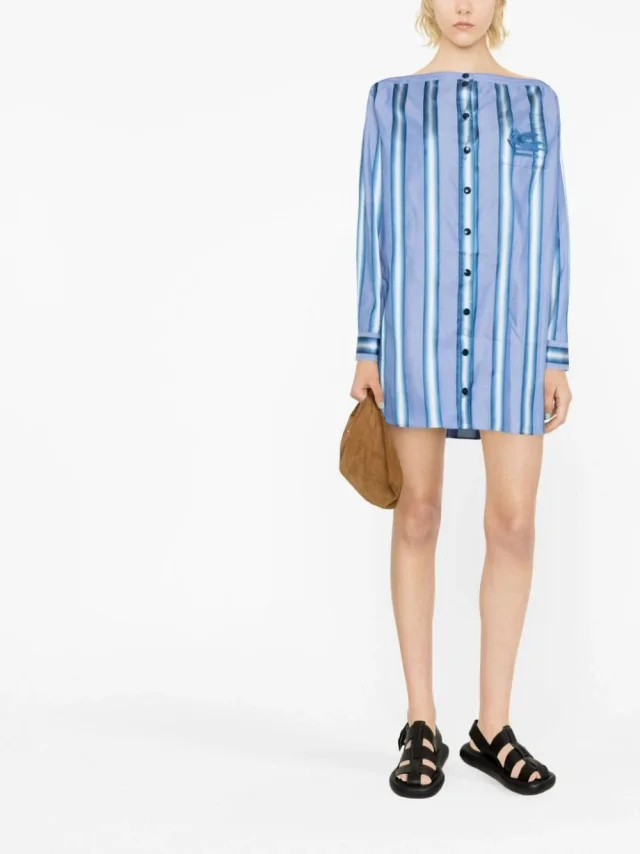 Etro Striped Cotton Mini Dress, photo 3 of 6 from Balardi