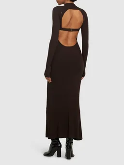 Dion Lee Long dress with long sleeves in 72% Viscose, 25% Nylon, 3% Elastane, photo 3 of 5 from LUISAVIAROMA