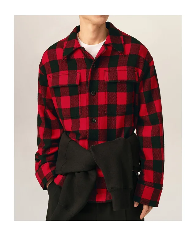Ami Paris Red wide checkered wool overshirt, photo 2 of 6 from SENSER