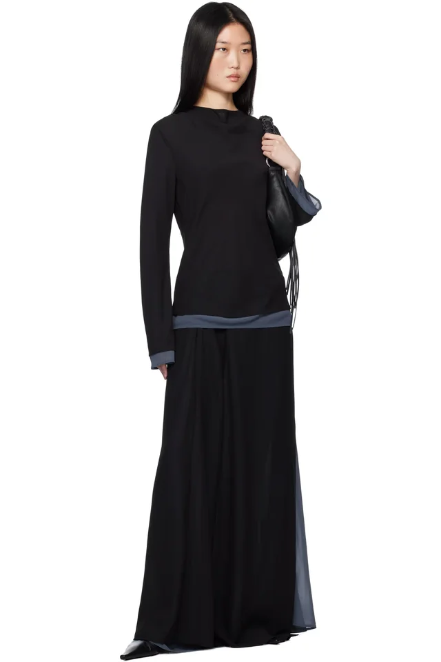 Holzweiler Black & Blue Leika Maxi Skirt, photo 4 of 4 from SSENSE