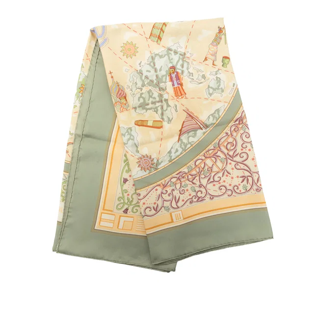 Yellow Hermès Www.hermes.com Silk Scarf 90 Scarves in Yellow Silk from Designer Revival