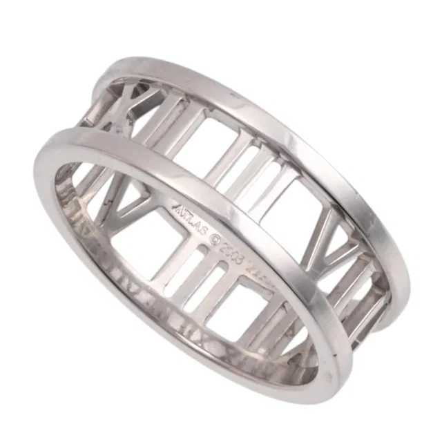 Tiffany & Co. 18K Open Atlas Ring #16 Silver in Silver from VINTAGE QOO TOKYO