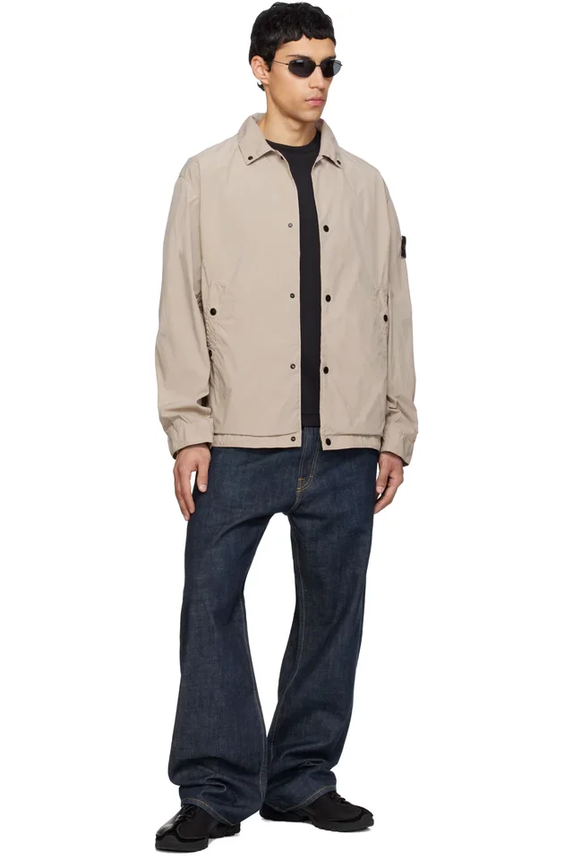 Stone Island Beige 4100041 Light Compact Touch Poly-TC Jacket, photo 5 of 5 from SSENSE