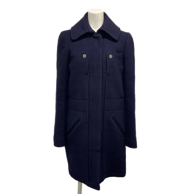 Chanel Coat Navy Wool Angora 34 in Navy Wool from The Reluxe