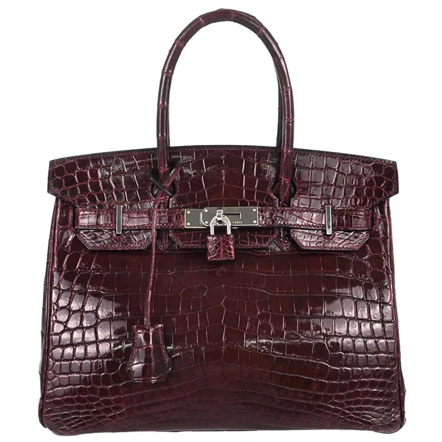 Hermès Bourgogne Crocodile Birkin 30 Handbag in Crocodile from AMORE Vintage Tokyo