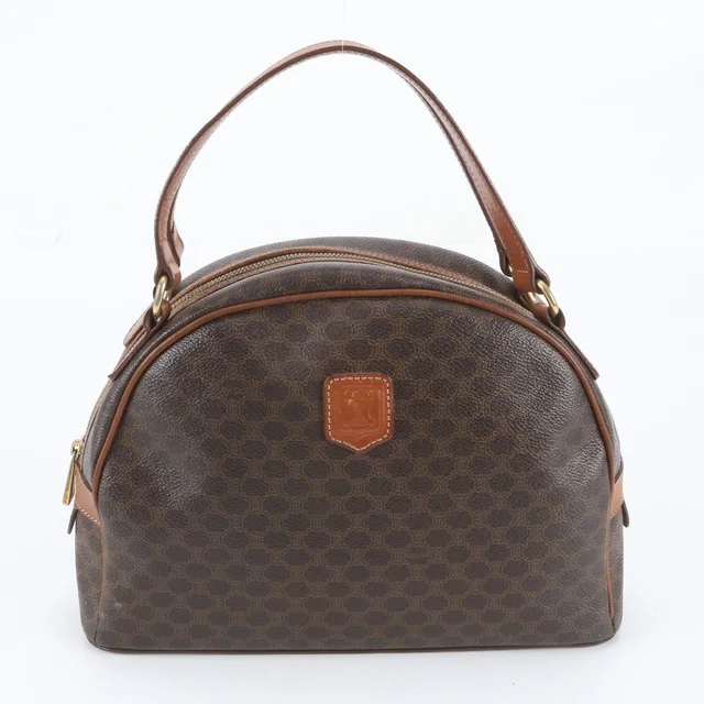 Celine Vintage Macadam Triomphe Leather Handbag Tote Brown in Brown Leather from The Reluxe