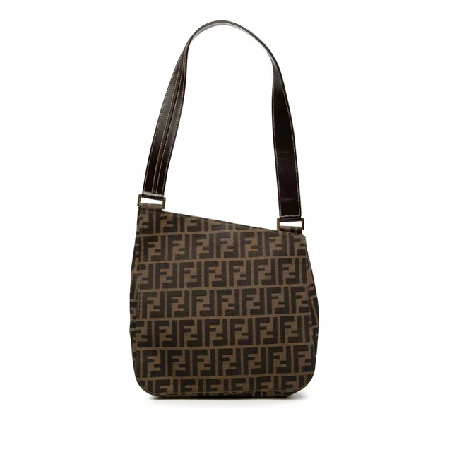 Brown Fendi Zucca Canvas Shoulder Bag in Brown Canvas from Designer Revival