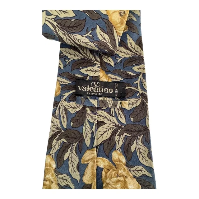 Valentino Garavani Cravatte Tie Mens Silk Floral Pattern Made Italy Formal Necktie in gold|neutral|red|blue|brown Silk from Poshmark