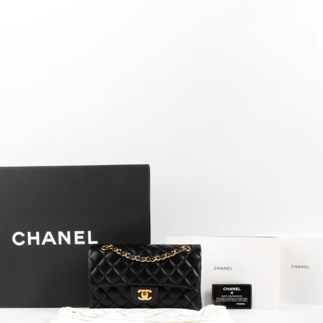Chanel Small Classic Handbag in Black Lambskin from Labellov, photo 2 of 10