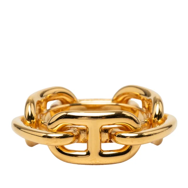 Gold Hermès Gold Plated Regate Scarf Ring in Gold from Designer Revival