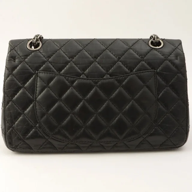 Chanel Around 2012 Made Icon 2.55 Chain Shoulder Bag Black in Black Calfskin from VINTAGE QOO TOKYO, photo 2 of 15