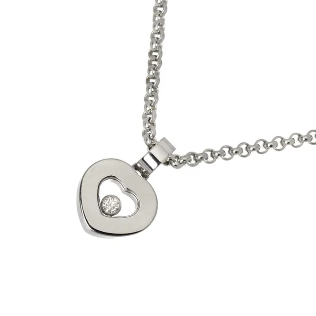 Chopard Happy Diamond Heart Necklace 18K White Gold 750 90323445 in White from Luxury Promise