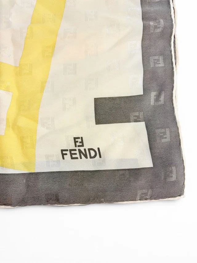 Fendi FF Geometric Silk Scarf in Silk from Season 2 Consign, photo 2 of 3