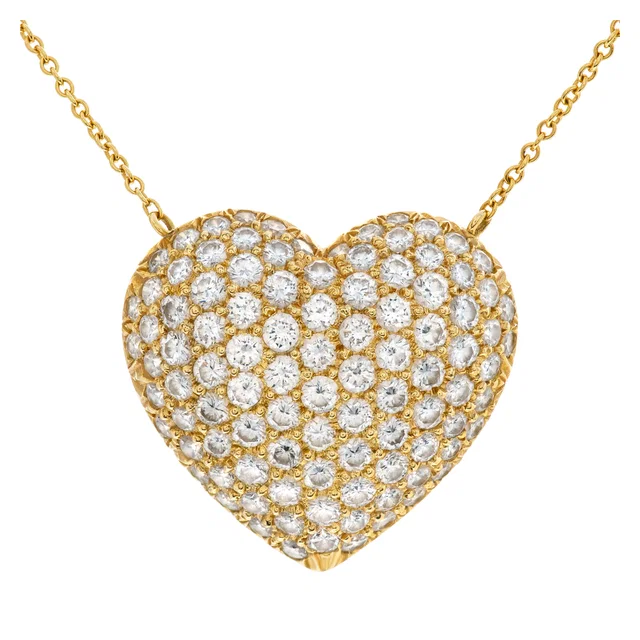 Tiffany & Co. pave diamond heart necklace in 18k in Yellow Gold from Gray And Sons
