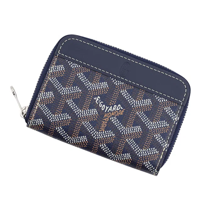 Goyard Coin purse Matignon Navy BlueMATIGNMINTY12CL12P PVC/Leather in Navy Leather from GALLERY RARE