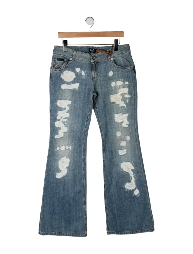 Dolce & Gabbana Mid-Rise Flared Jeans in blue from The RealReal
