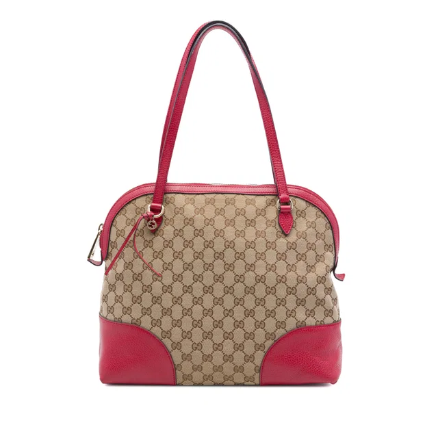 Red Gucci GG Canvas Dome Shoulder Bag in Red Canvas from Designer Revival
