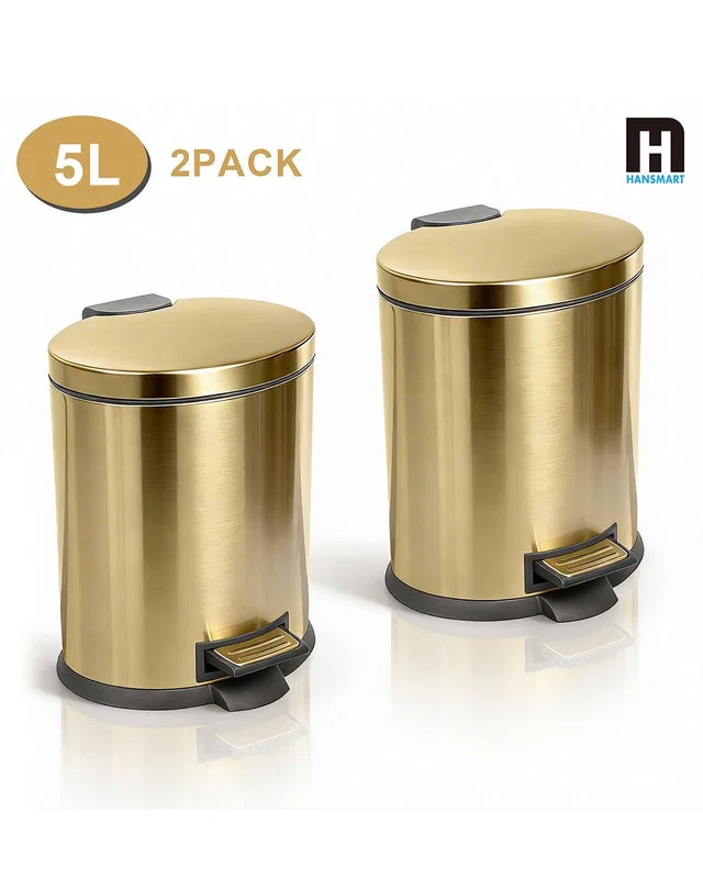 Koomade Stainless Steel Oval Trash Cans (2 Pack), image 1 of 1 from Rue La La