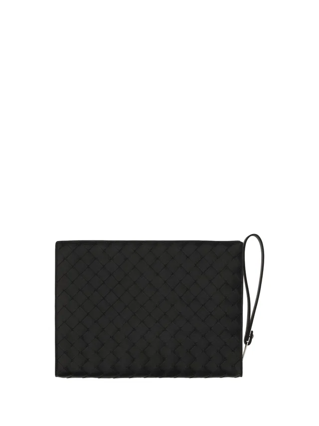 Bottega Veneta Intrecciato Weave Leather Wallet — Black in Black Woven leather from HEWI
