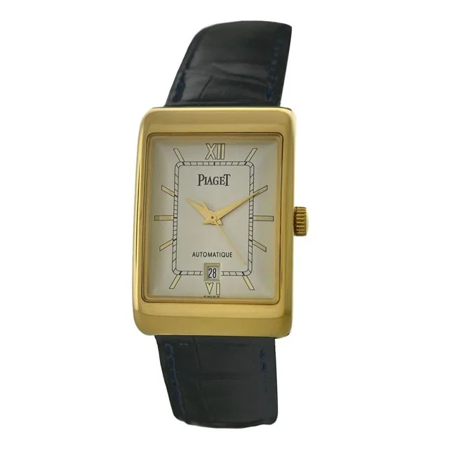Piaget Protocole Automatic Silver Dial Mens Watch 18952 in yellow|silver|gold|gray|black Leather from Jomashop.com