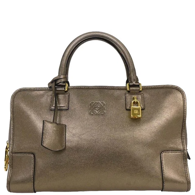 Loewe Gold Amazona 36 Handbag in Gold Leather from AMORE Vintage Tokyo