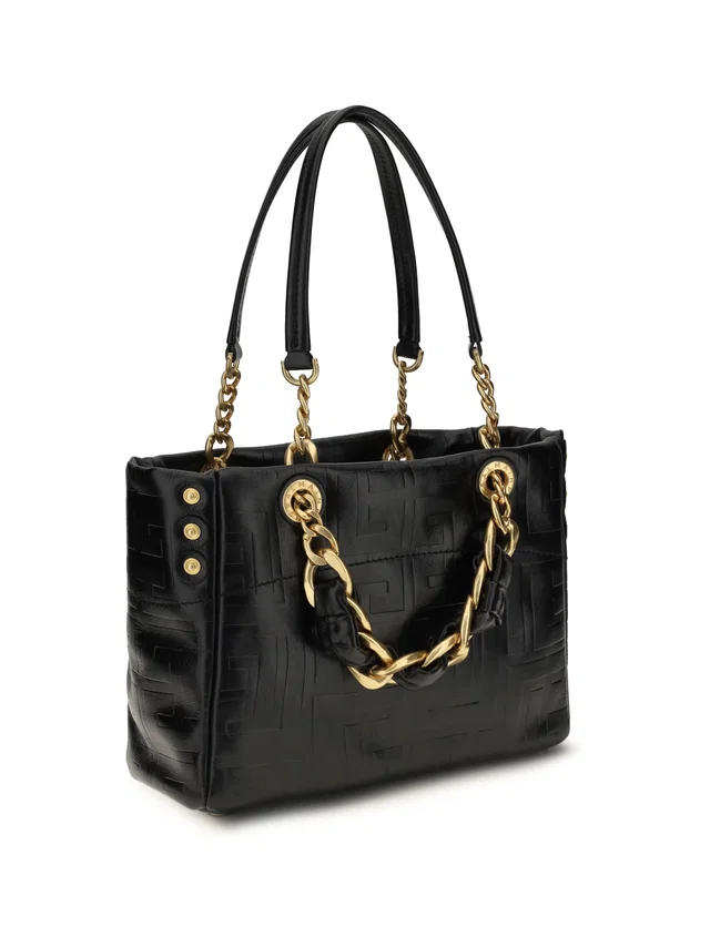 Balmain Tote Bag — Black Calf Leather in Black Calfskin from HEWI