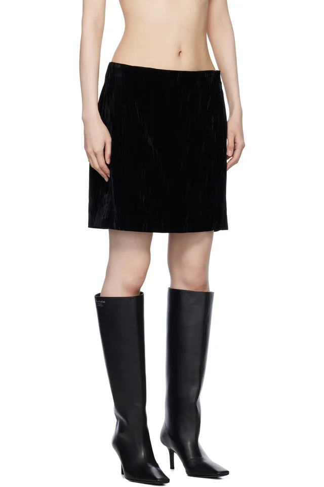 Holzweiler Black Cygnet Velvet Miniskirt, photo 2 of 2 from SSENSE