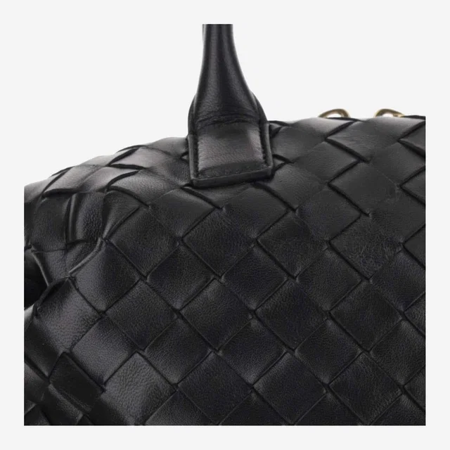 Bottega Veneta Top Handle Bag — Black Leather in Black Leather from HEWI