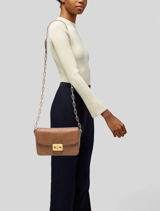 Miu Miu Goat Leather Crossbody Bag in brown|red Goatskin from The RealReal, photo 2 of 6
