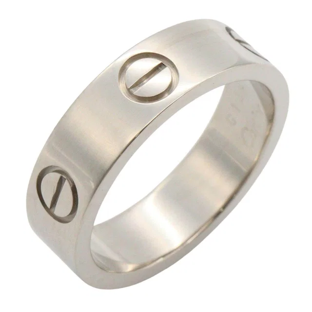 Cartier Love Au750 White Gold Ring Size 53 in White from LuxUness