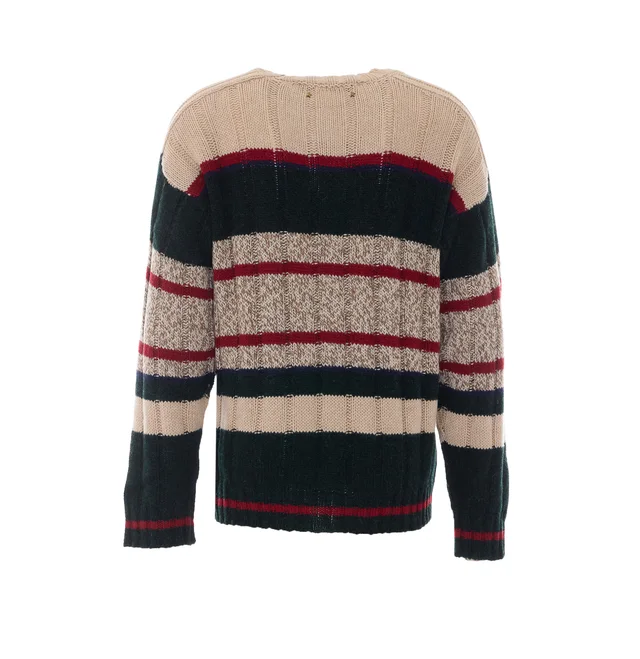 Golden Goose Deluxe Brand Striped Knitted Jumper in Alpaca wool 75%,Polyamide 25% Details: Unclosed (pullover) Description: Striped, long-sleeved, round neck, ribbed knit…, photo 2 of 4 from SENSER