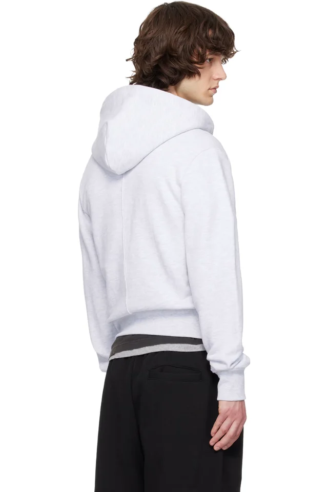 Entire Studios Gray Slim Zip Up Hoodie, photo 3 of 4 from SSENSE