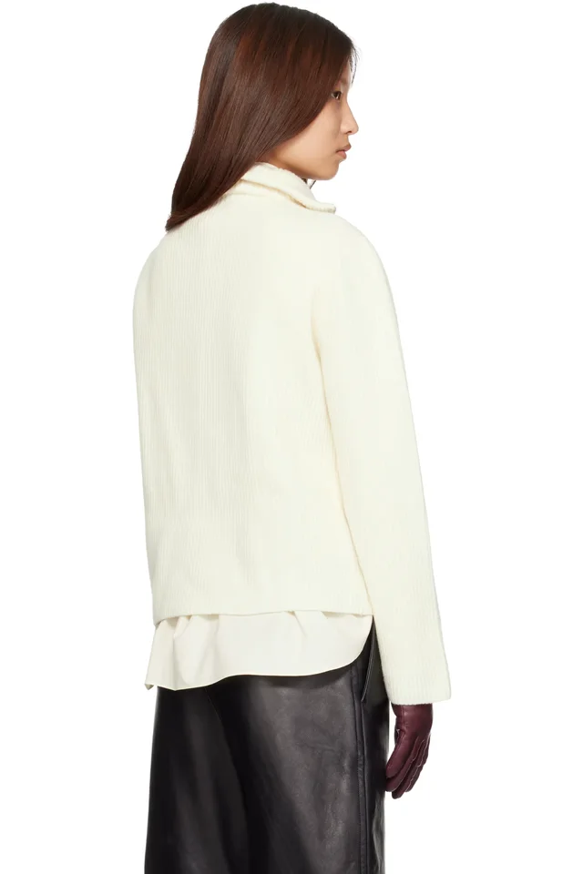 MACKAGE Off-White Gladys Knit Half-Zip Pullover Sweater, photo 3 of 4 from SSENSE