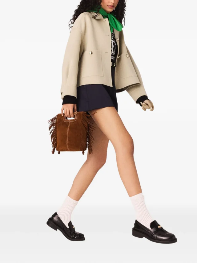 Maje short pleated-back wool jacket, photo 2 of 2 from FARFETCH