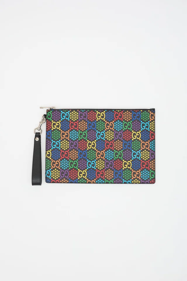 Gucci GG Supreme Psychedelic Pouch in Coated canvas from VSP Consignment