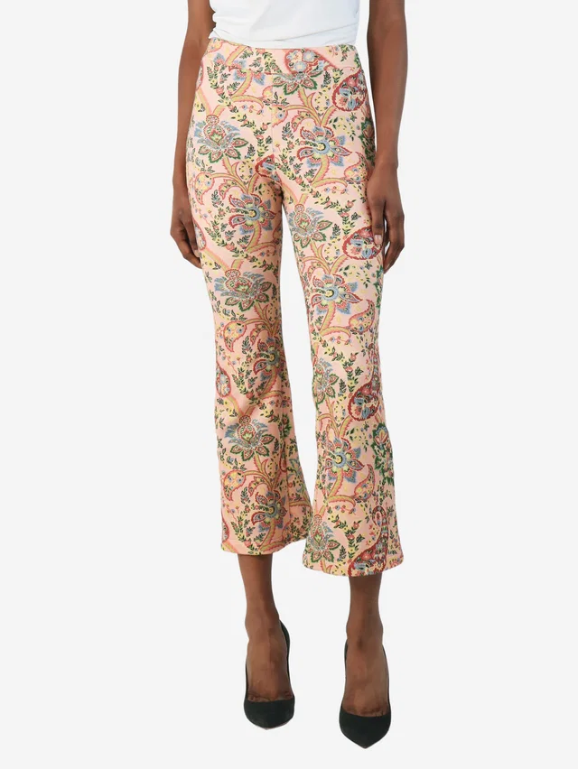 Etro Pink floral and paisley trousers - size UK 10 in Pink from Sign of the Times