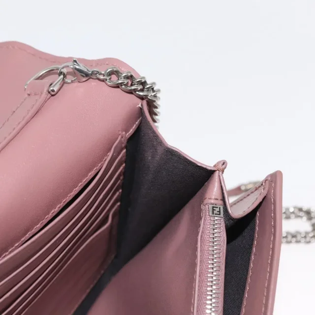 Fendi F Is Wallet On Chain Leather Pink Bag in Pink Leather from HEWI, photo 22 of 24