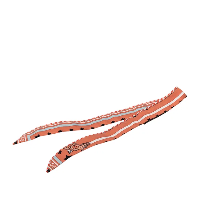 Orange Hermès Candy Doll Silk Twilly Scarf Scarves in Orange Silk from Designer Revival