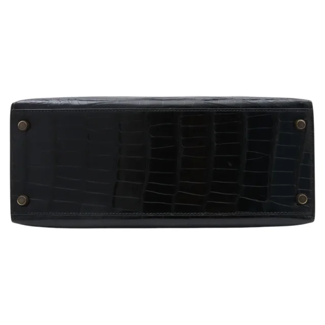 Hermès 1991 Alligator Kelly 28 Black in Black Crocodile from VINTAGE QOO TOKYO, photo 5 of 17