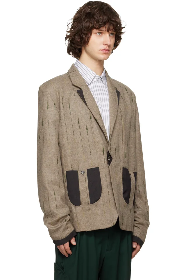 Kiko Kostadinov Brown Veca Tailored Blazer, photo 2 of 4 from SSENSE