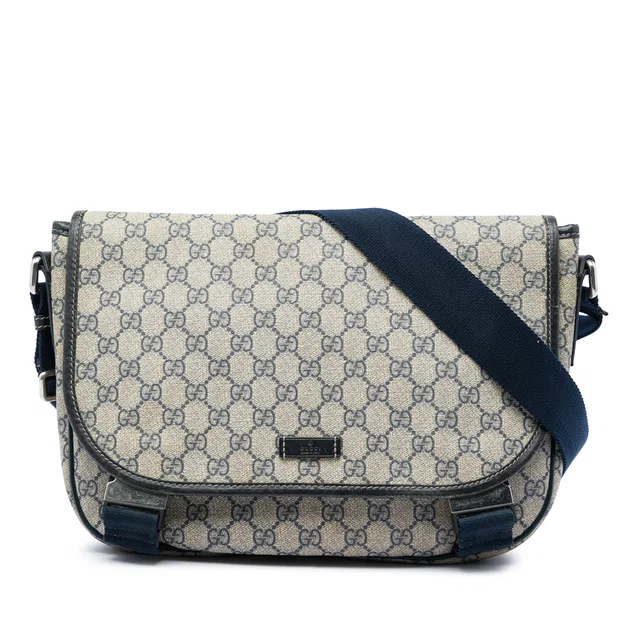 Beige Gucci GG Supreme Crossbody in Beige Coated canvas from Designer Revival