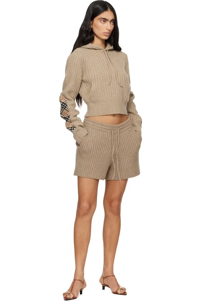 Burberry Beige Wool Shorts, photo 4 of 4 from SSENSE