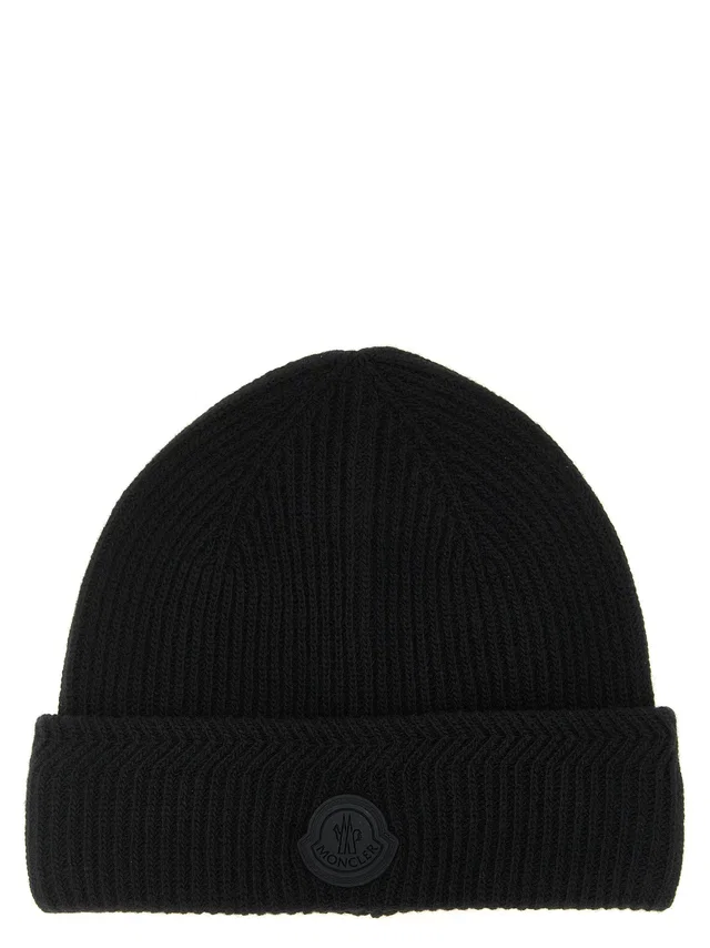 Moncler Beanie — Black Beanies in Black Cashmere from HEWI