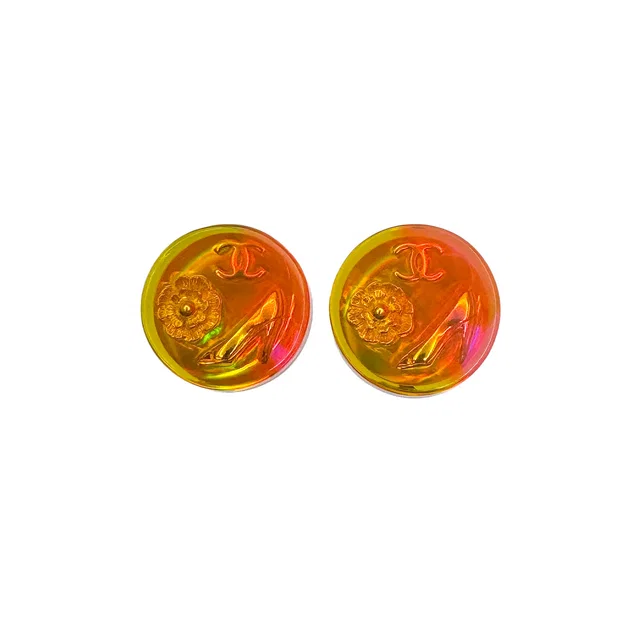 Chanel Vintage Icon Earrings Cocomark Clear Gold Accessory 97A in Gold from Luxury Promise