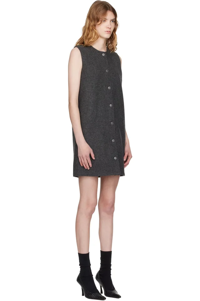 A.P.C. Gray Mini Dress, photo 2 of 4 from SSENSE