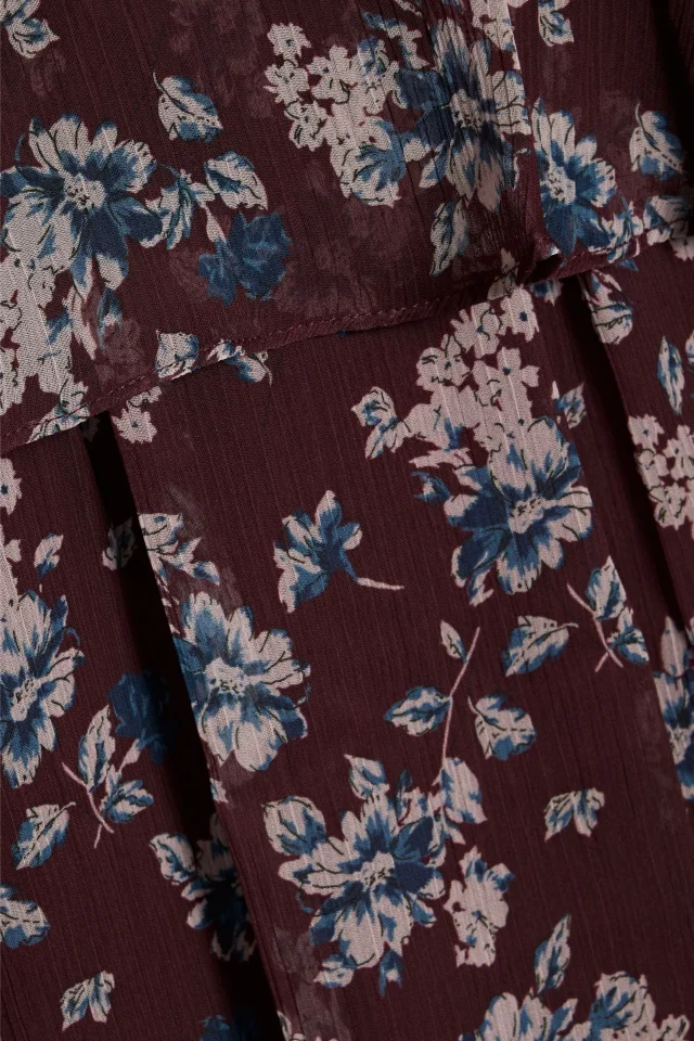 Mikael Aghal Tiered Floral-Print Georgette Dress in Red, photo 4 of 4 from THE OUTNET