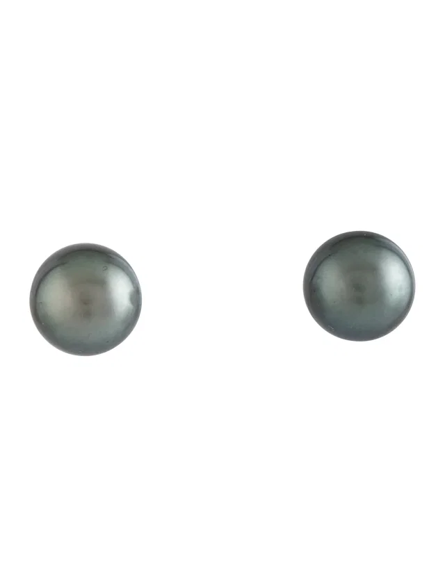 Mikimoto 18K Black South Sea Pearl Stud Earrings in multicolor from The RealReal