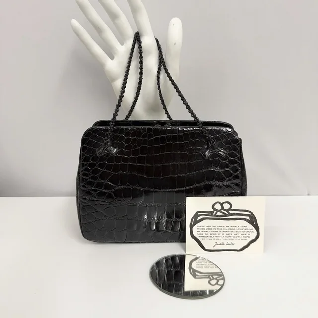 Judith Leiber Vintage Alligator Crystals Purse Bag Black in black Crocodile from Poshmark